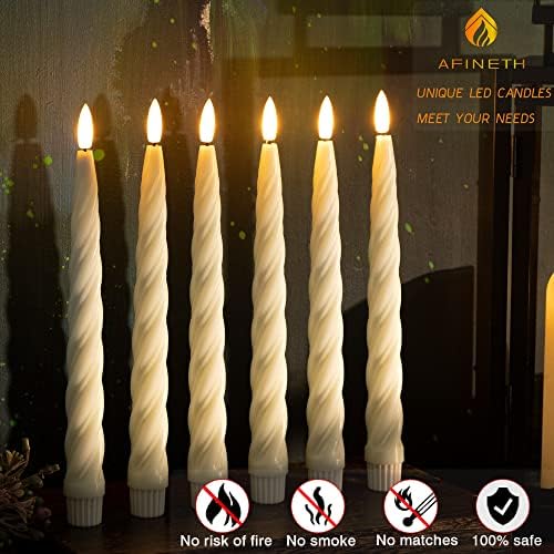 Flameless Taper Candles with 3D Wick, Wax LED Candles with Remote & Timer - Image 5