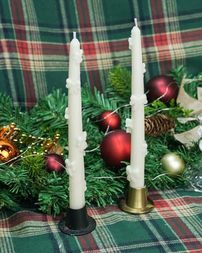 White Taper Candle Candlestick Bow Soy Candles Unscented Wedding Party Wax Unscented Dinner Candle Dripless,10 inch,Set of 4,J1 - Image 5