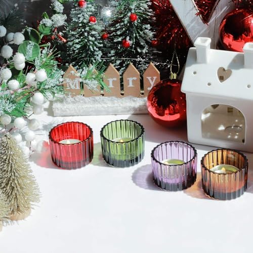 VOHO 24pcs Multicolor Votive Candle Holders for Centerpiece Decorations - Image 4