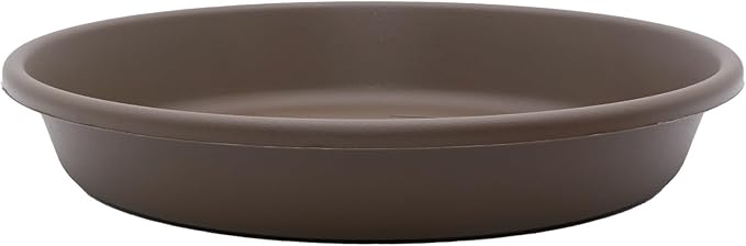 The HC Companies Flower Pot Saucers - Plastic Plant Saucer for Outdoors & Indoors - Traditional Design Plant Pot Trays for Water Drainage - Durable & Stylish Round Plant Tray (6-inch Chocolate)