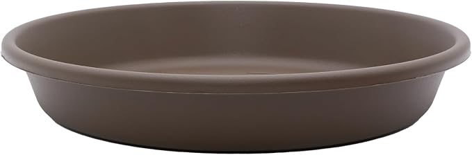 The HC Companies Plastic Plant Saucer - Flower Pot Saucers for Outdoors & Indoors - Traditional Design Plant Pot Trays for Water Drainage - Durable & Stylish Round Plant Tray (21-inch Chocolate)