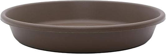 The HC Companies Plastic Plant Saucer - Flower Pot Saucers for Outdoors & Indoors - Traditional Design Plant Pot Trays for Water Drainage - Durable & Stylish Round Plant Tray (21-inch Chocolate)