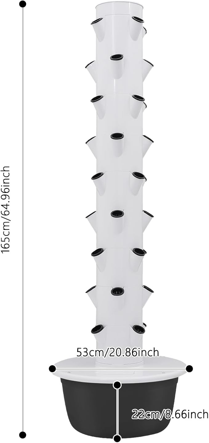 Hydroponics Growing System, 36 Pods Large Vertical Hydroponic Growing Tower with Water Pump & Loop Timer, 9-Tier Indoor Gardening System for Herb Vegetable Fruit (Black)
