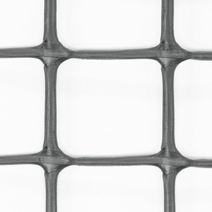 Heavy-Duty Plastic Mesh Netting, Black, 35.4 x 197 in (90cm x 5m), 25mm Grid, Recycled Plastic, Cut-to-Size, Multi-Purpose for Gardening & Fencing