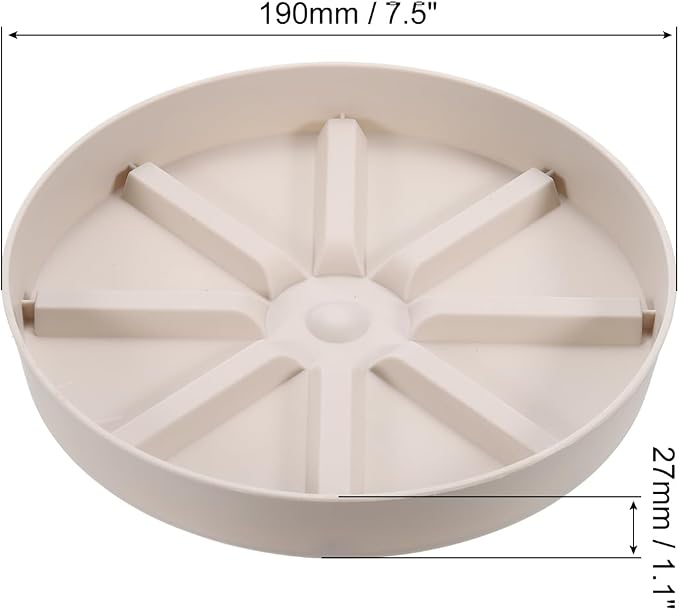 PATIKIL Plant Pot Saucers 7.5 Inch, 6 Pack Plastic Round Plant Pot Thicker Flower Drip Tray for Indoor Outdoor, White