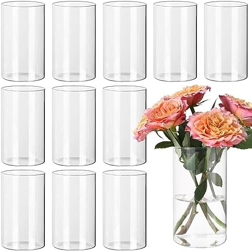 SUPMIND 12P Cylinder Vases for Table Centerpieces, 6inch Glass Flower Vases by SUPMIND