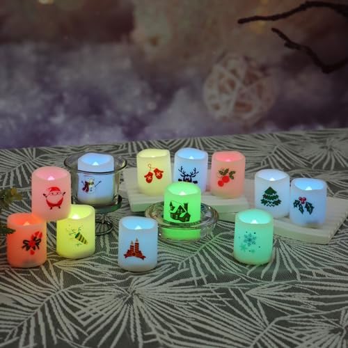 Christmas Battery Operated Flameless Color Changing Votive Candles 12 PCS - Image 4