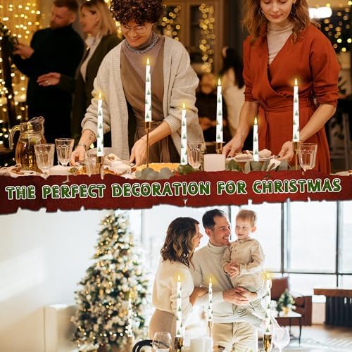 Flameless Taper Candles with Remote, Real Wax Christmas Tree Candles 9.6" - Image 6