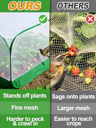 Pop Up Garden Netting for Square Raised Beds, 3.3'L x 3.3'W x 1.65'H - Image 3