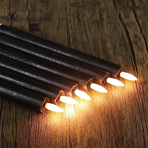 GenSwin Flameless Taper Candles LED Battery Operated Remote Timer Black - Image 5