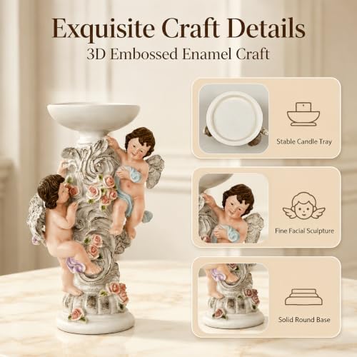Angels Candle Holder Resin Figurine Elegant Table Decor Unique Home Gifts - Image 3