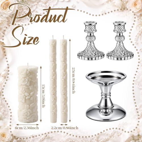 Irenare Unity Candles for Wedding Ceremony with Holder,Plain - Image 5