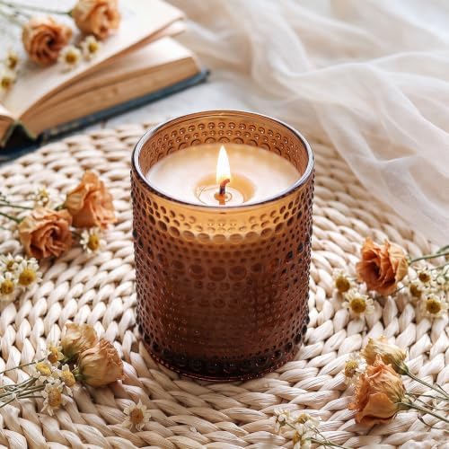 DARJEN 12 Pcs 8oz Glass Candle Jars with Lids, Candle Tins-Amber - Image 5