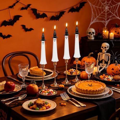 Halloween Witch Flameless Taper Candles with Remote and Timer - Image 7