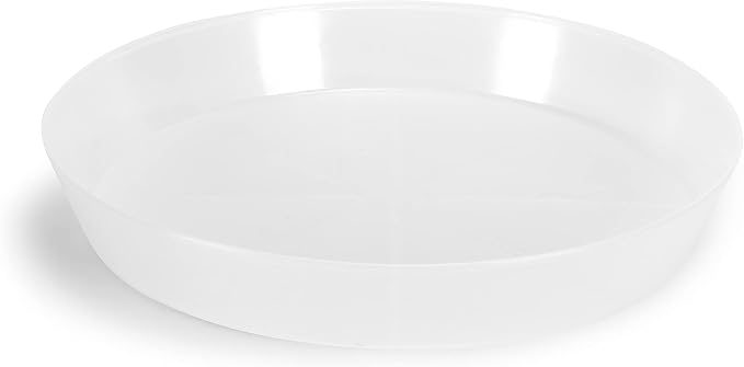 16 Inch, Case of 2 Plant Saucers, White Granite | 14.2 Inch Base, Polypropylene