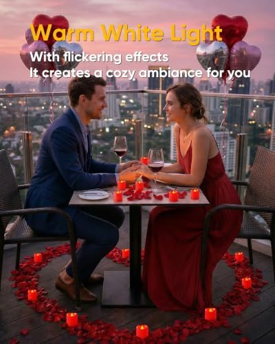 5plots 24Pack Red Flameless Votive Candles, Fake Electric Candles - Image 5