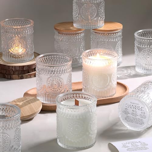 DARJEN 10 Pcs 8oz Glass Candle Jars with Lids, Candle Tins-Clear by DARJEN