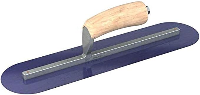 Bon 66-150 Steel City Finish Trowel - Round - Blue Steel - 12 X 4 - Wood