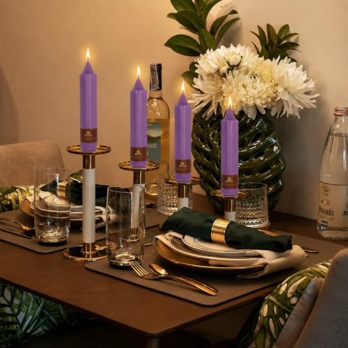 Purple Taper Candle Candle Sticks, 7 Inch Mini Pillar Candles, 4PCS Handmade Unscenteds Candlesticks for Festive, Party, Spell, Wedding, Home Decor - Image 5