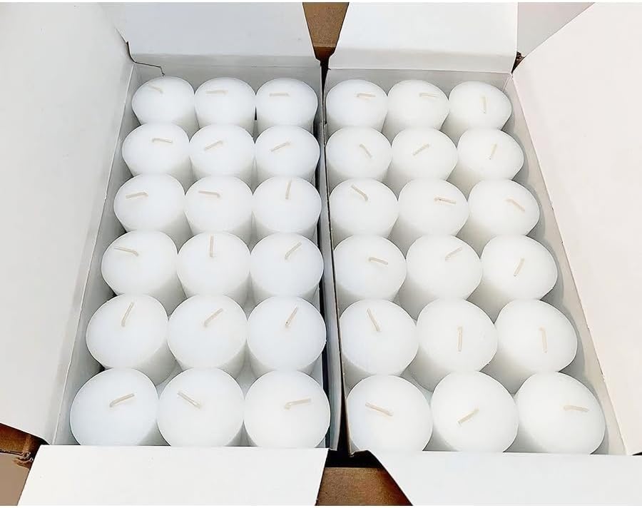 15 Hour Tapered Votives Unscented Premium - for Food Warmer, Church Candles, Home Decoration, Restaurant, Table Top Lights and Weddings (White, Tapered 15 Hour - Case of 144) - Image 5