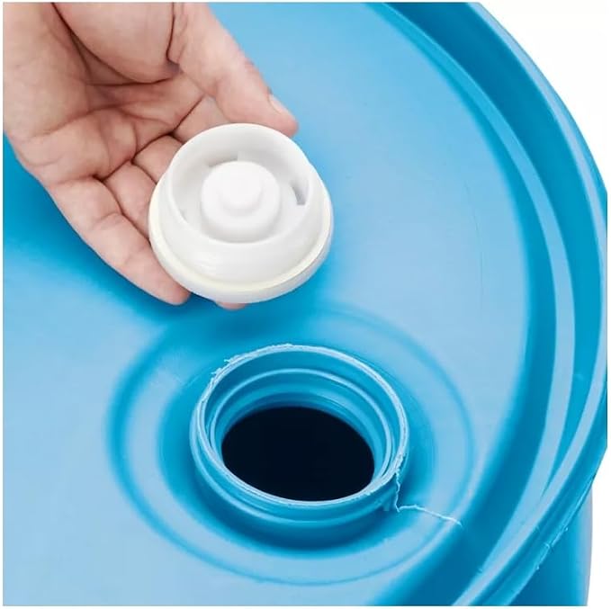 55 Gallon Water Barrel | Rain Barrel | Solid Mold | 2" Bung Holes | Good for Emergency Water Use | BPA Free | Food Safe | Includes (1) Barrel & (1) Faucet (Blue)