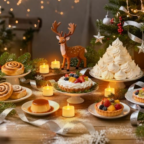 Flameless Tea Lights Set of 24 Realistic Battery Operated Candles with Climbing Flame Effect, Cozy Ambient Candles for Wedding Party Home & Table Decor, 150H+ Battery Included (Ivory) - Image 5