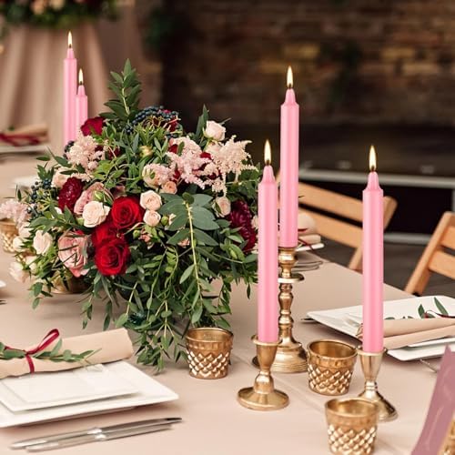 YOROXRG 40 Pack Candles Mini Unscented Taper Candles for Valentine's Day,Christmas,Household, Wedding, Rituals, Prayer, Birthdays,Party and Home Décor Candlesticks - 4 Inch Tall(Pink) - Image 3