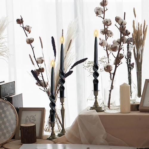 Smokeless Spiral Taper Candles 9.5 Inch Unscented Twisted Candle Sticks for Home Decor Weddings - Image 4