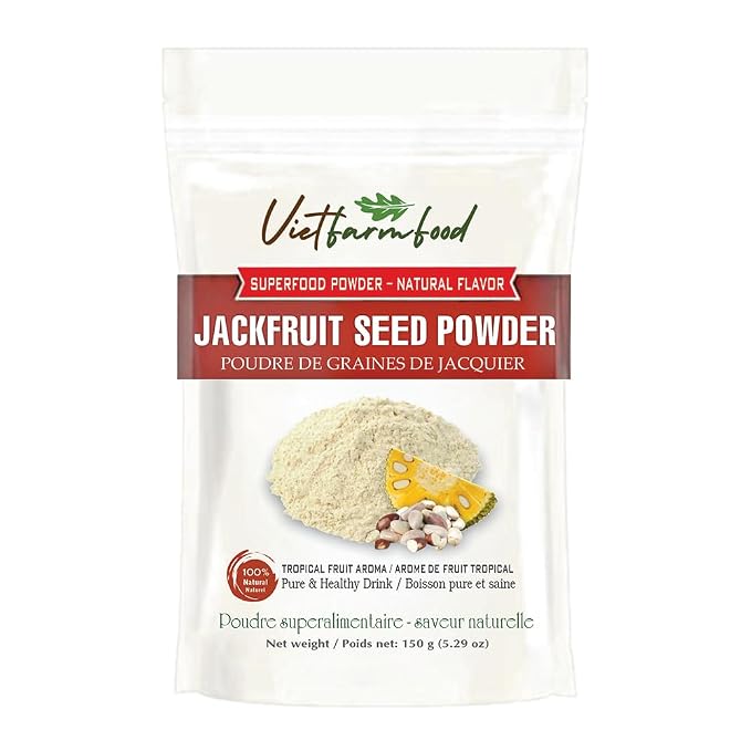 JACKFRUIT SEED POWDER 5.29 Oz (150g) VIETFARMFOOD: Pure freeze-dried fruit powder, made from real fruit with no added sugar - Perfect for daily nutrition to keep your body full of vitality.