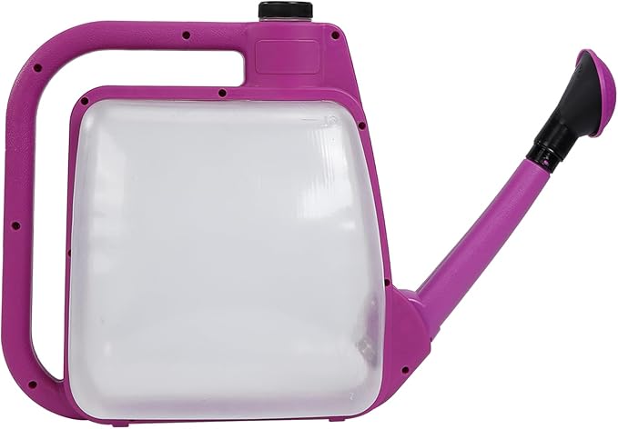 6L-Purple Foldable Watering Can with Rotating Nozzle & Long Spout for Plants, Indoor Outdoor Gardening, Clear Plastic
