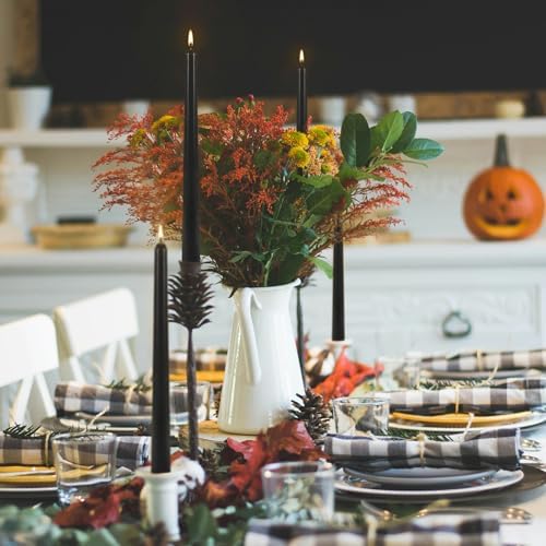 24Pack 10inch Black Taper Candle-Unscented and Smokeless-8hours Long Burning time,Dripless,Ideal for Halloween Taper Candles, Weddings, Dinner,Parties - Image 6