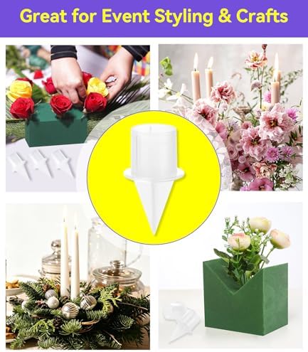 10 Pack Plastic Taper Candle Holders with Spike Base, 1 Inch Fit, - Image 4