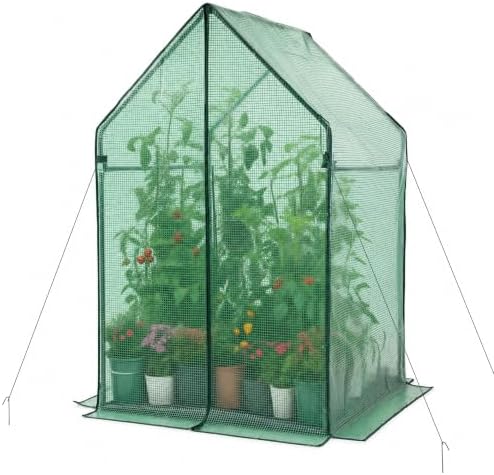 Gardzen Mini Greenhouse, 36 x 36 x 59 in, PE Cover with Floor Mat by Gardzen