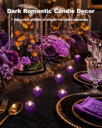 Homemory 50-Pack Purple Flameless Battery Tea Light Candles, 200+ Hours - Image 4