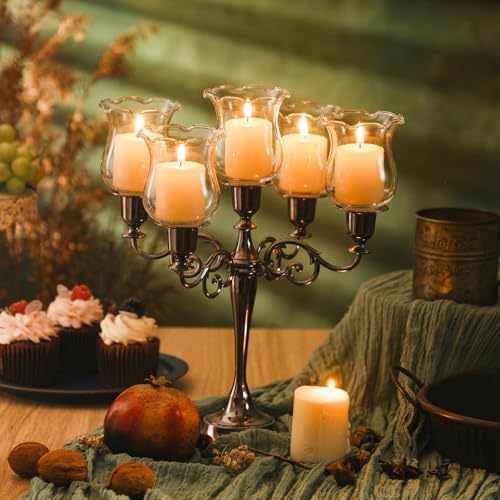 AceOrbit 6 Pack 3.27" Tall Candle Holder Glass Votive Holders with Peg Silicone Bases Glass Candle Cups for Tealights, LED Candles Religious Ceremonies for Weddings Home Church Holiday Decor (Classic) - Image 4