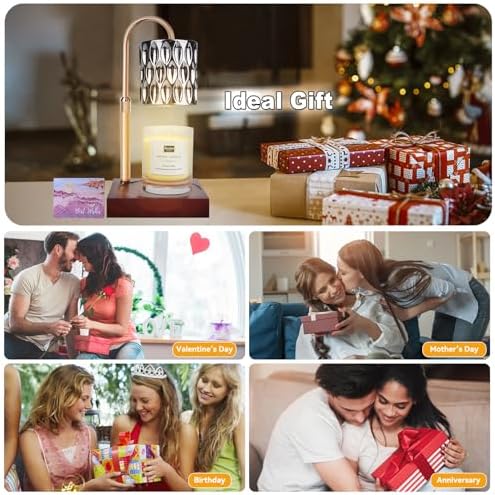 TOACSUCP Candle Warmer Lamp with 3 Bulbs, Adjustable Height Dimmable Candle Warmer with Timer, Compatible with Large Jar Candles, Candle Lamp with Charming Gift Box Ribbon for Her/Him - Image 6