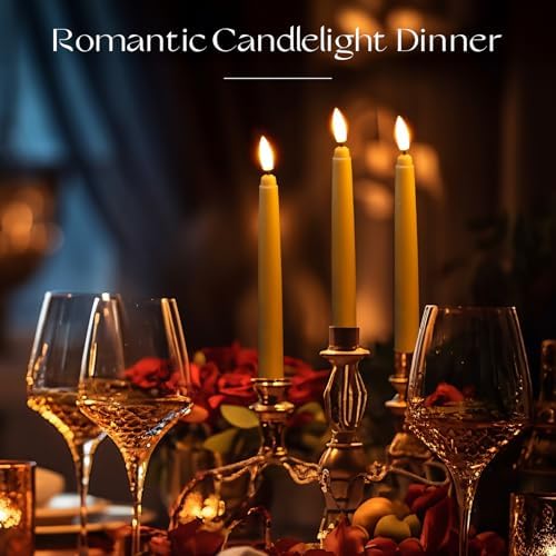 Baquler 12 Pcs Flameless Taper Candles LED Taper Candles Flickering Bulk - Image 5