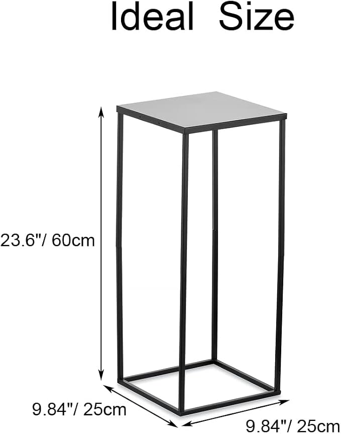 Black Plant Stand Pedestal Stand - 10 Pcs Metal Plant Stand, 23.6in Tall Flower Stand Vase Flower Holder, Wedding Centerpieces for Tables, Corner Planter Pot Rack for Living Rooms, Home, Patio Decor