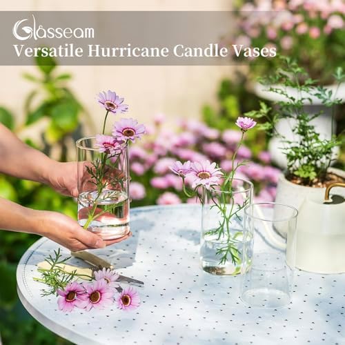Glasseam Glass Cylinder Vase for Centerpiece, 12Pcs Small Clear Flower Vase - Image 4