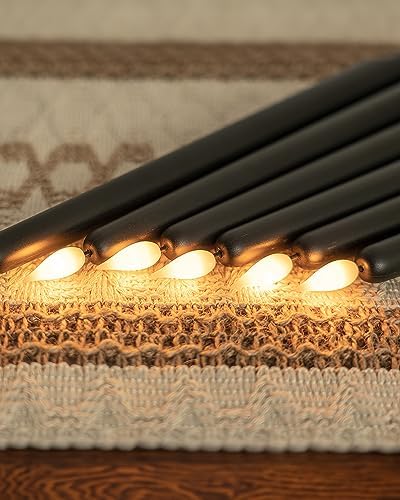 Homemory 12 Pcs Black Flameless Taper Candles Flickering, NO Remote, 11 Inches Taper Candles Battery Operated, Realistic Electric LED Candlesticks Made of Plastic for Halloween Party Home Decor - Image 3