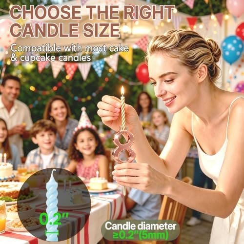 20PCS Reusable Number Candle Holder Set, Metal Birthday Candle Holders - Image 3