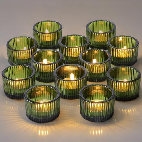 Lanttu 12 Pcs Green Tealight Candle Holder 2'' x 1.4'' - Image 3