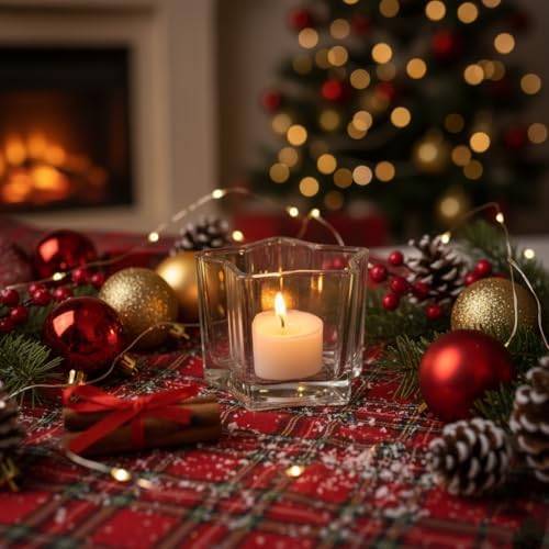 Letine 8pcs Clear Star Tea Light Candle Holders - Glass Votive Holders for Diwali, Wedding Centerpiece, Fall & Holiday Decor - Lucky Star Jar Starlight Vessels (2.44" H, 1.45" Base) - Image 6
