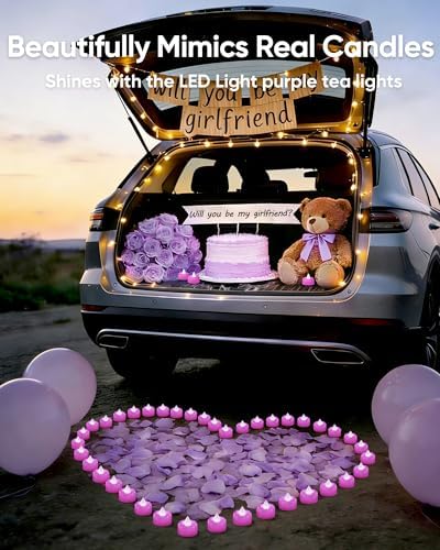 Amagic 12Pack Light Purple Fake LED Tea Lights Candles Battery Operated - Image 3