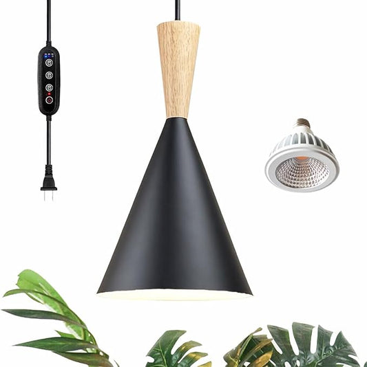 Hanging Grow Lights for Indoor Plants, Full Spectrum, with Timer and 15FT Power Cord, 20W Pendant Plant Lights for Indoor Growing, Large Tall Plant, Garden, Flowers, Greenhouse.
