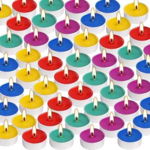 50 Pack Unscented Assorted Colors Tealights Candle - 4+Hour Clean-Burning Votive Smokeless Tea Lights for Home Decor, Rituals, Shabbat & Anniversaries & Relaxation. - Image 2