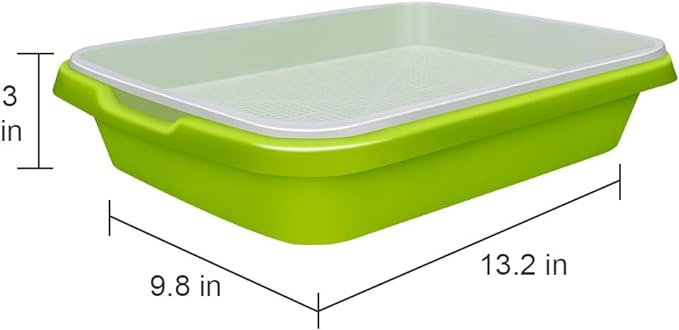 SUNPRO 2-Pack Seed Sprouter Tray with Humidity Lid, BPA Free Food Grade Soil-Free Sprouting Kit, Large Capacity Wheatgrass Grower & Microgreens Germination Station for Beans, Peas, Cat Grass (Green)
