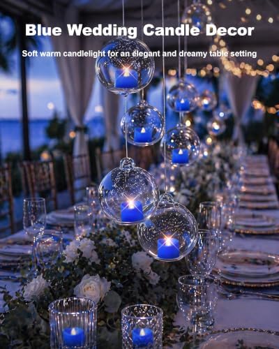 Homemory 24-Pack Navy Blue Remote Flameless Tea Light Candles, 400+ Hrs - Image 3