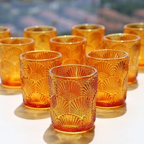 Woho 24pcs Amber Votive Candle Holder, Vintage Tealight Candle Holder Decor by Woho