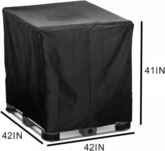 IBC Tote Cover 250 Gallon, Heavy Duty Waterproof IBC Tote Lid, Rain Barrel Cover, Water Tank Cover, Water Tote Cover, IBC Cover(Gray,260 Gallon)